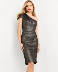 Jovani 06834 Short Metallic Cocktail Dress