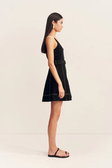 Mercer Belted Mini Dress - Black