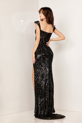 Aleta 1173 Metallic Long Formal Prom Dress