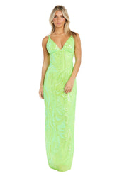 Morgan & Co 13288 Long Fitted Sequin Formal Prom Dress