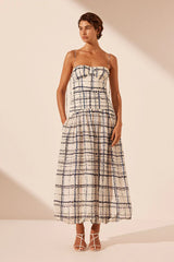 Niko Gathered Bubble Midi Dress
