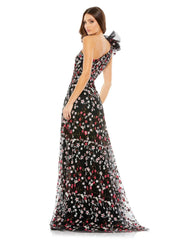 Long One Shoulder Floral Dress One Shoulder Detail Mac Duggal 20331