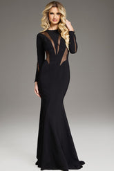 Jovani 37671 Long Sleeve Formal Mermaid Evening Dress