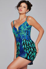 Jovani 39907 Short Cocktail Fitted Sequin Homecoming Dress