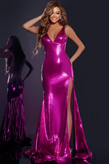 Jovani 43572 Long V Neck Gown Formal Prom Dress