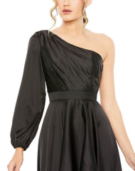 High Low One Shoulder Dress High Low Detail Mac Duggal 49141