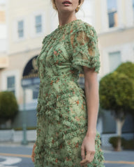 Short Sleeve Tea Length Dress Short Sleeves Mac Duggal 8010