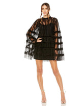 High Neck Ruffle Bell Sleeve Trapeze Short Dress High Neck Ruffle Bell Sleeve Trapeze Mac Duggal 8053
