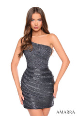 Amarra 88014 Short Fitted Homecoming Sequin Cocktail Dress