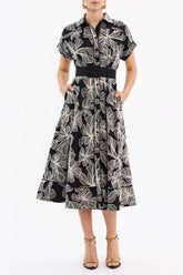 AMIRA SHORT SLEEVE MIDI DRESS