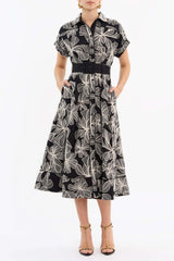 AMIRA SHORT SLEEVE MIDI DRESS