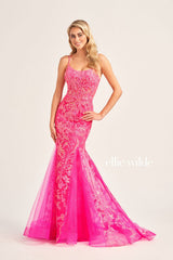 Ellie Wilde EW35008 Long Mermaid Glitter Prom Gown
