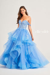 Ellie Wilde EW35084 Glitter Long Ball Gown Prom Dress