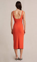 Elroy Tuck Midi Dress- Flame