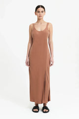 Harlow Cupro Slip Dress- Terracotta