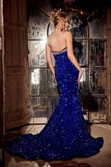 Portia and Scarlett PS23683 Formal Sequin Long Prom Dress