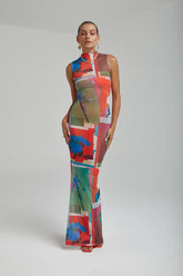 MESH MAXI DRESS - ROYAL MONTAGE