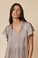 Vecka Dress in Mineral Brown