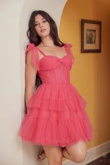 Nox Anabel Y858 Homecoming A Line Tiered Cocktail Dress
