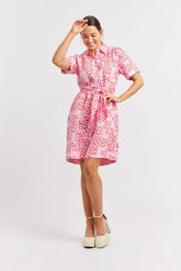 ODYSSEY LINEN DRESS IN LOLLY MARTINI
