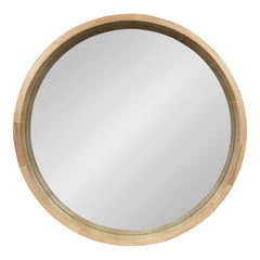 Hutton Round Wood Wall Mirror