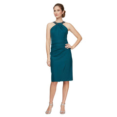 Short Halter Beaded Cocktail Dress Alex Evenings AE134165