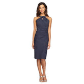 Short Halter Beaded Cocktail Dress Alex Evenings AE134165
