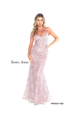 Jessica Angel Long Formal Fitted Lace Dress 857