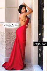 Jessica Angel Spaghetti Strap Long Evening Gown 636
