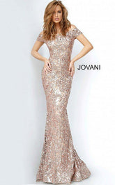 Jovani 1122 Long Off Shoulder Sequin Gown