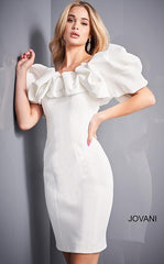Jovani 04367 Short Off the Shoulder Cocktail Dress