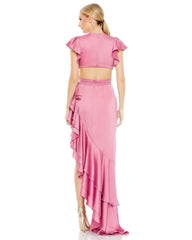 Cap Sleeve High Low Dress Cap Sleeves Mac Duggal 49529