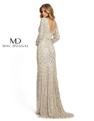Formal Long Sleeve Evening Sequins Dress by Mac Duggal 5021