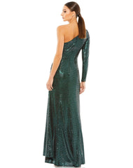Long Formal One Shoulder Dress One Shoulder Detail Mac Duggal 12501
