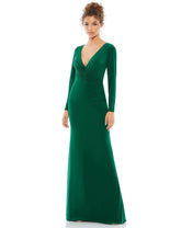 Long Sleeve Fitted Formal Dress Fitted Silhouette Mac Duggal 26573