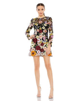 Short Floral Cocktail Dress Floral Detail Mac Duggal 68202