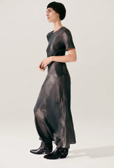 SHORT SLEEVE BIAS DRESS
