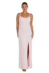 Morgan & Co 13022 Long Formal Fitted Lace Prom Gown