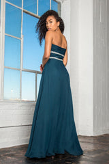 Strapless Long Prom Chiffon Dress Formal