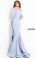 Off Shoulder Ruched Long Gown by Jovani 00446