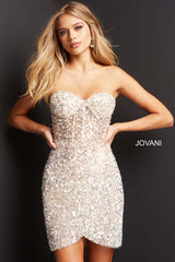 Jovani 04914 Short Sequin Cocktail Dress
