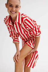 FINN SHIRT DRESS - RUBY/ANTIQUE