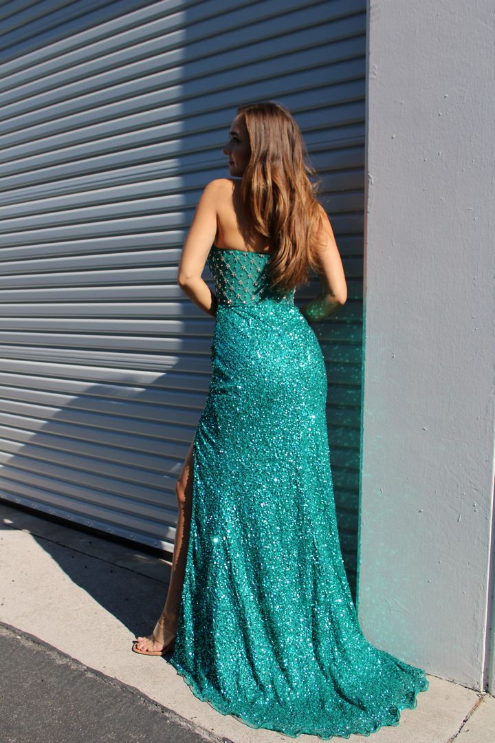 Aleta 1278 Long Fitted Beaded Formal Prom Dress