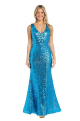 Morgan & Co 13313 Long Sequin Evening Gown Formal Dress