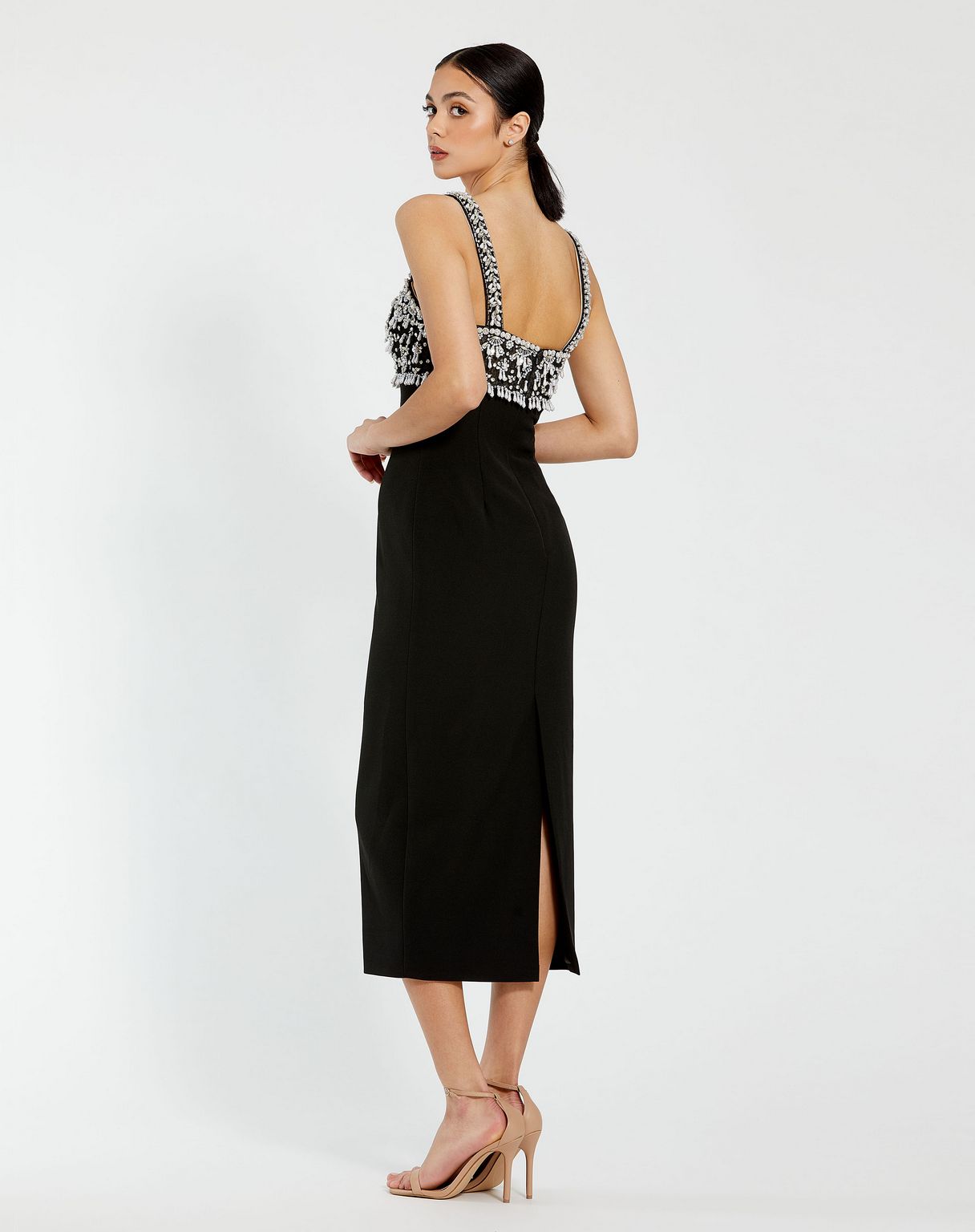 Beaded Formal Dress Prom Midi Mac Duggal 2226