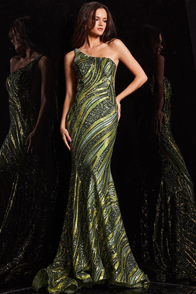 Jovani 24031 Long Beaded Formal Mermaid Prom Dress