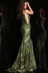 Jovani 24031 Long Beaded Formal Mermaid Prom Dress