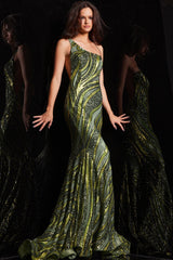 Jovani 24031 Long Beaded Formal Mermaid Prom Dress