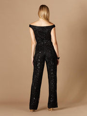 Lara Dresses 29323 Off Shoulder Beaded Jumpsuit