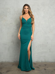 Eva Fashion 3476 Long Formal Fitted Glitter Prom Dress
